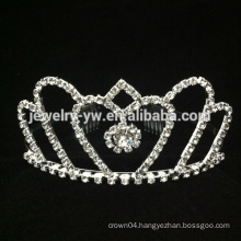 New Style shape heart White Rhinestone Mini Cute Crown Hair Combs